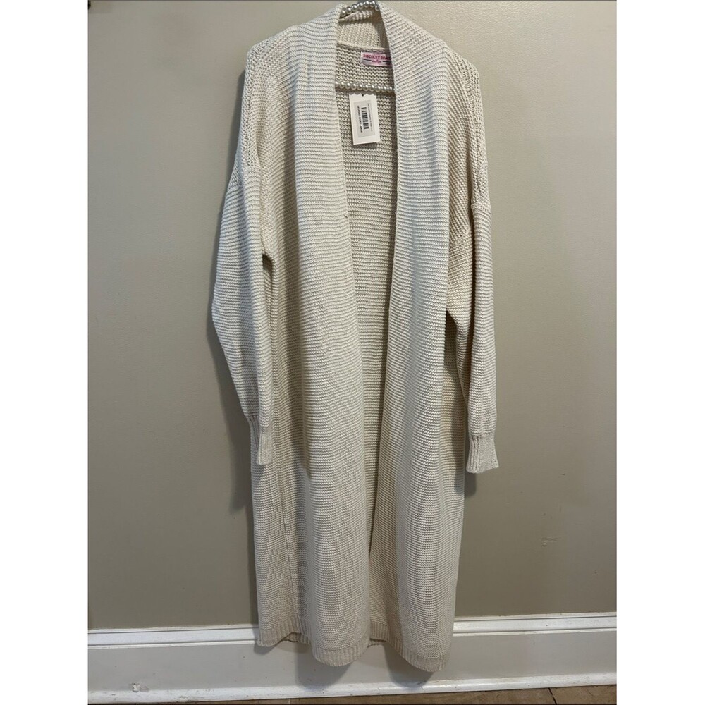 NEW Discount Divas Luxe Longline Cardigan Sweater Cream Large